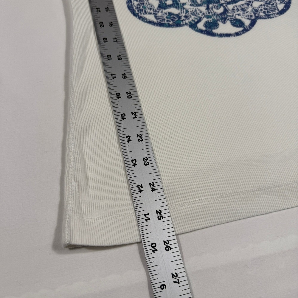 Eddie Bauer Womens Tank Top Sleveless White Blue Mandala Size M Yoga Athletic - Picture 9 of 12